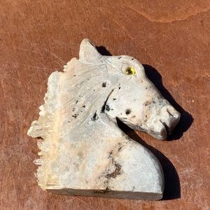 QUARTZ CRYSTAL CLUSTER HAND CARVED HORSE